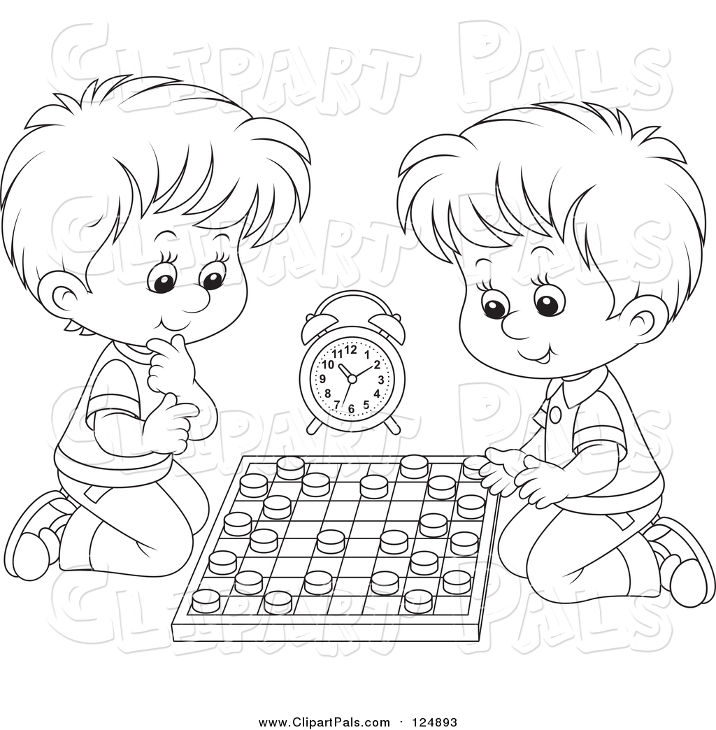1024x1044 Pal Clipart Of Lineart Boys Playing Chess
