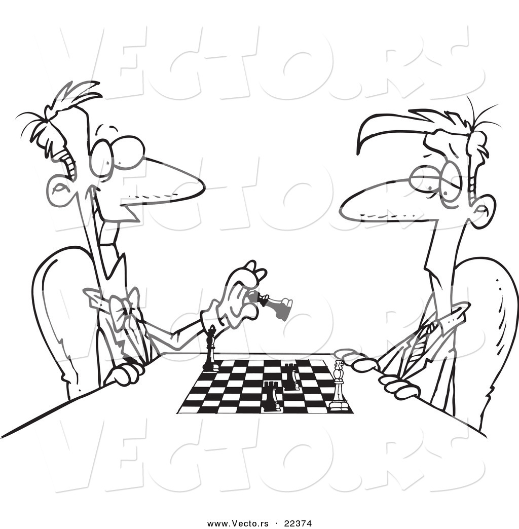 1024x1044 Vector Of A Cartoon Men Playing Chess