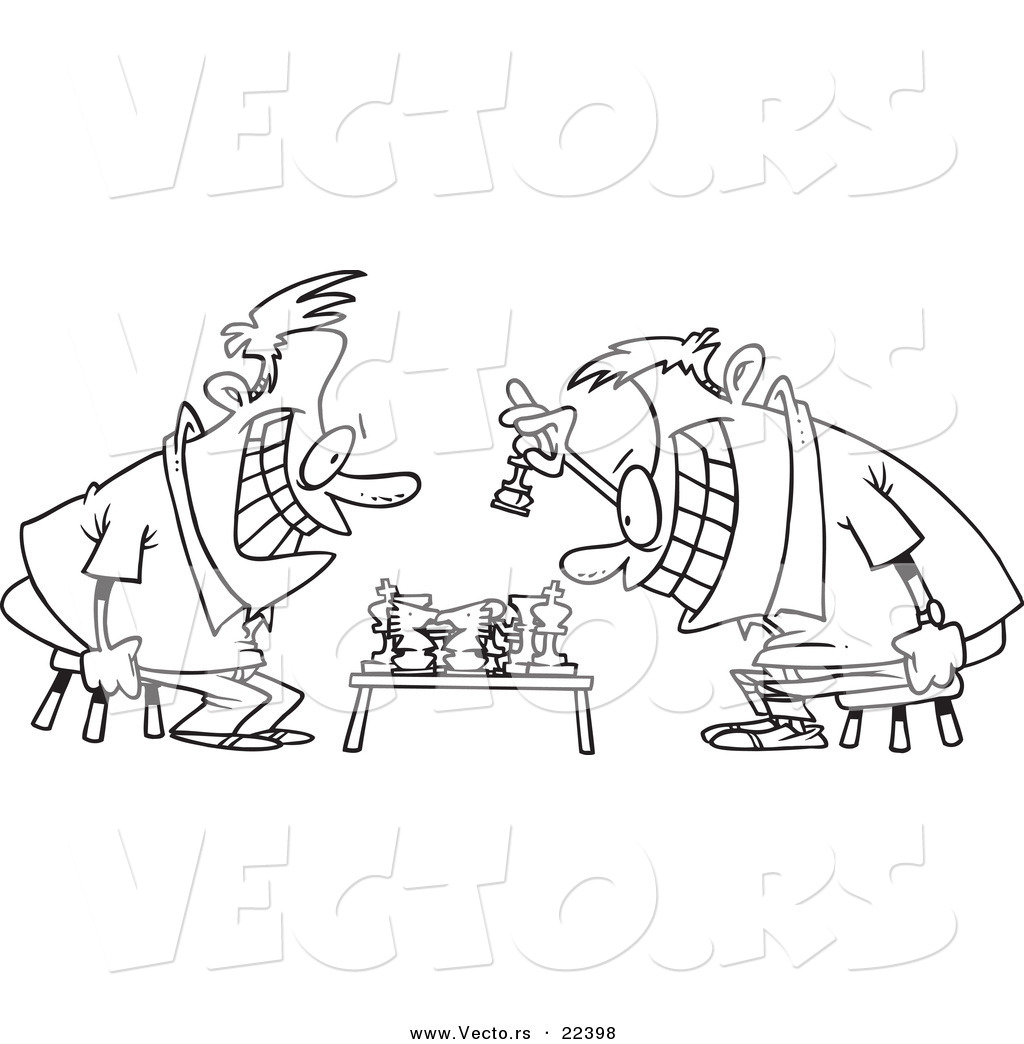1024x1044 Vector Of A Cartoon Guys Playing Chess