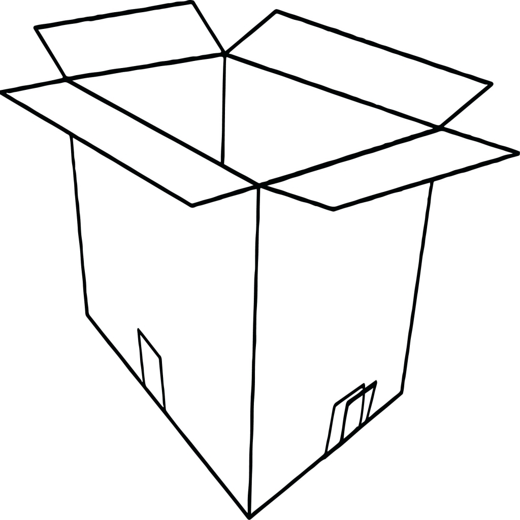 1024x1024 Coloring Box Coloring Page Empty Open Treasure Chest Sheet Box