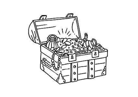 476x333 Exciting Treasure Coloring Pages Map Chest Island Hunt Box Buddies