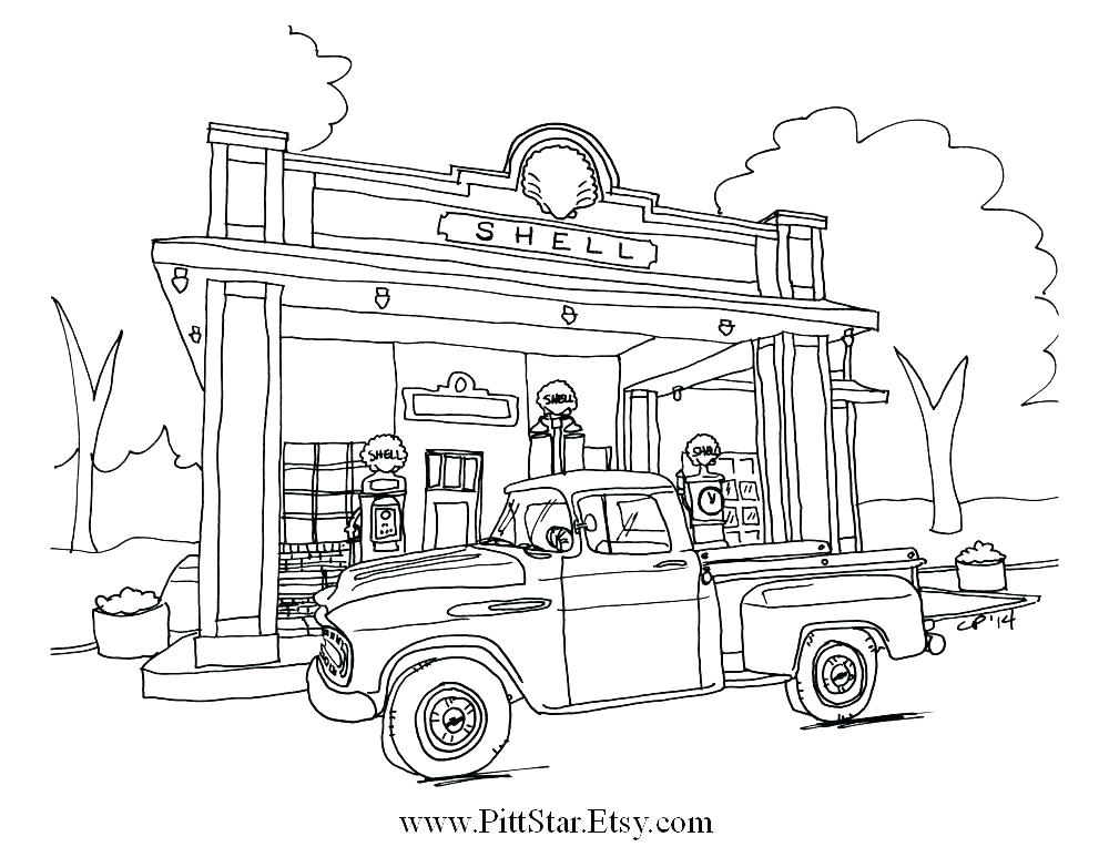 1000x773 Pick Up Truck Coloring Pages Old Pickup Instant Download Vintage