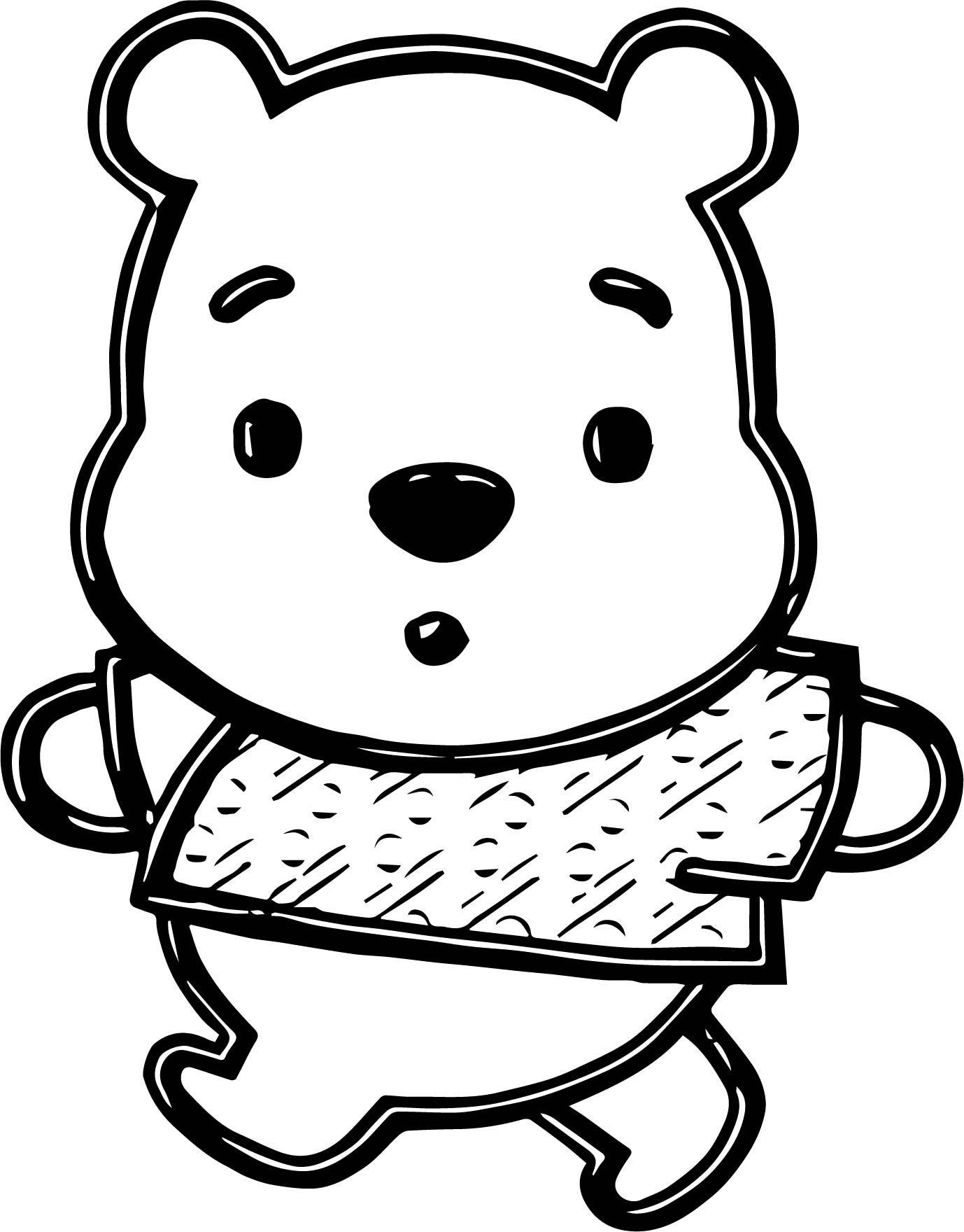 1378x1760 Baby Pooh Chibi Walking Coloring Page Wecoloringpage