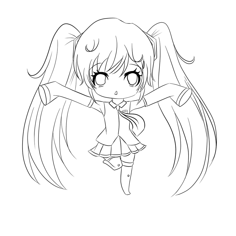 900x900 Chibi Coloring Pages Hatsune Miku Anime
