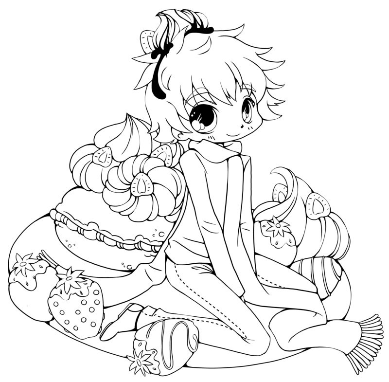 800x785 Cute Chibi Coloring Pages For Kids