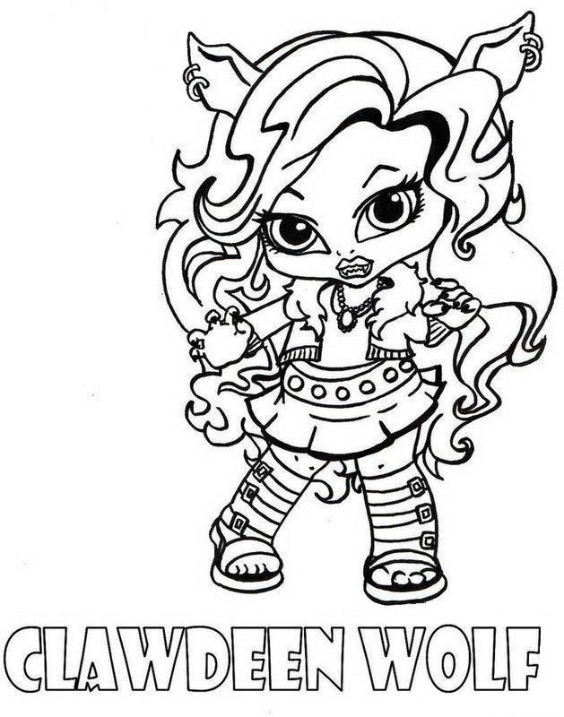 629x800 Download And Print Clawdeen Wolf Little Girl Monster High Coloring