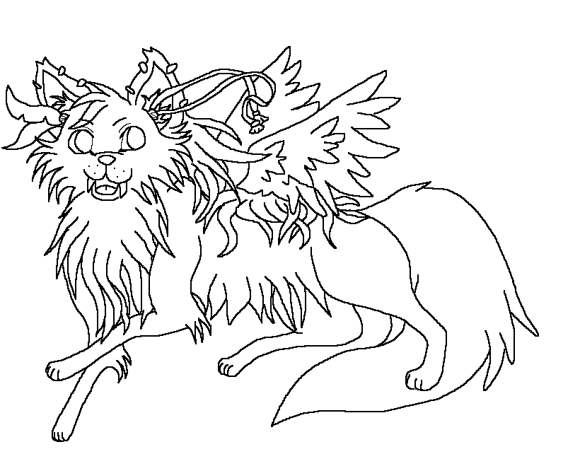 820x666 Winged Wolves Coloring Pages