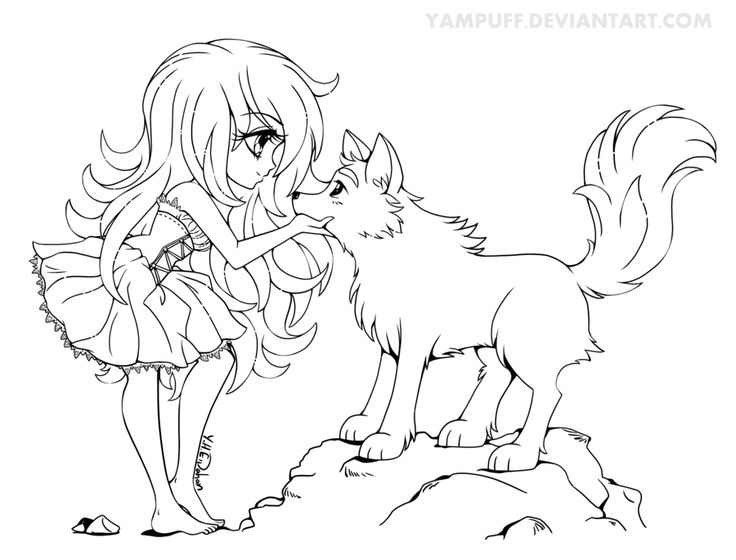 736x560 Chibi Anime Wolf Coloring Pages Printable Coloring Pages