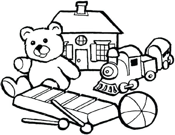 600x462 Toy Coloring Pages Group Of Little Kids Toys Coloring Pages Five
