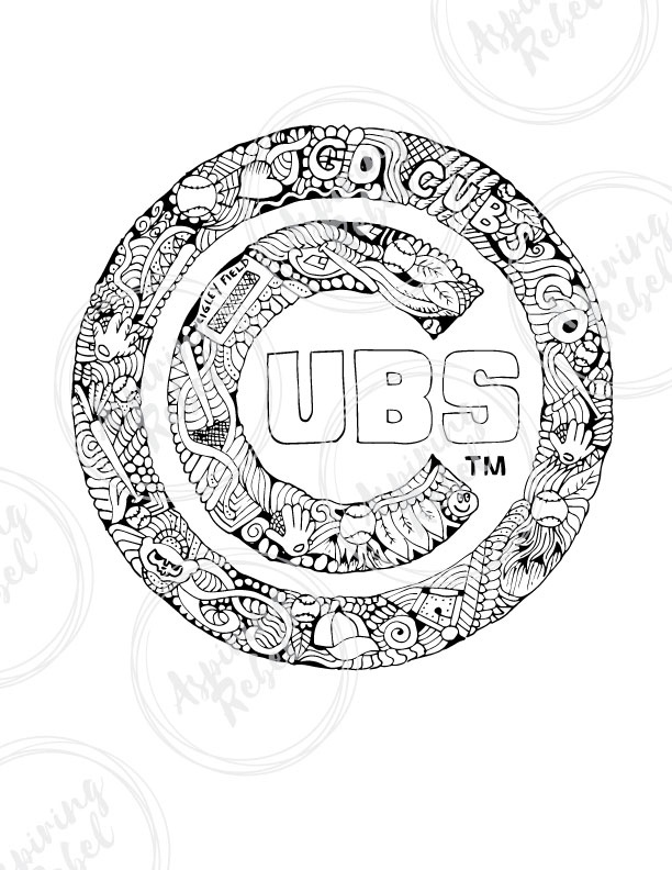612x792 Chicago Cubs Doodle Coloring Page