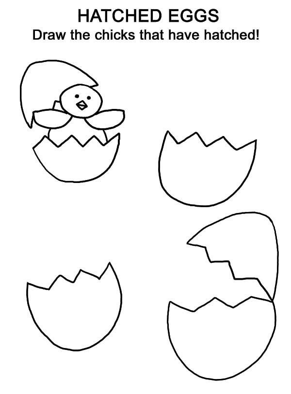 600x814 Hatched Chicken Broken Egg Coloring Pages Best Place To Color