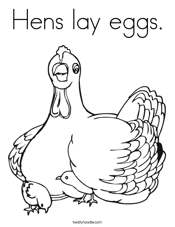 685x886 Hens Lay Eggs Coloring Page