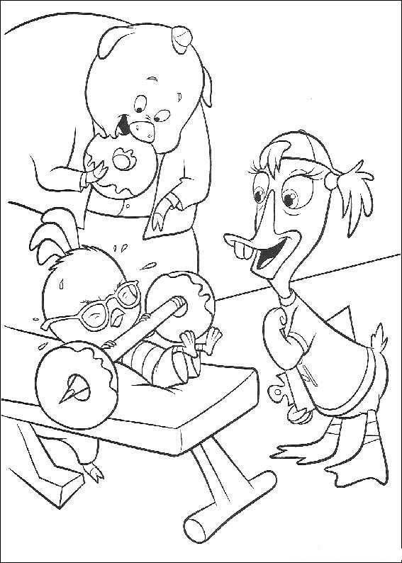 567x794 Chicken Little Heavy Lifthing Coloring Page