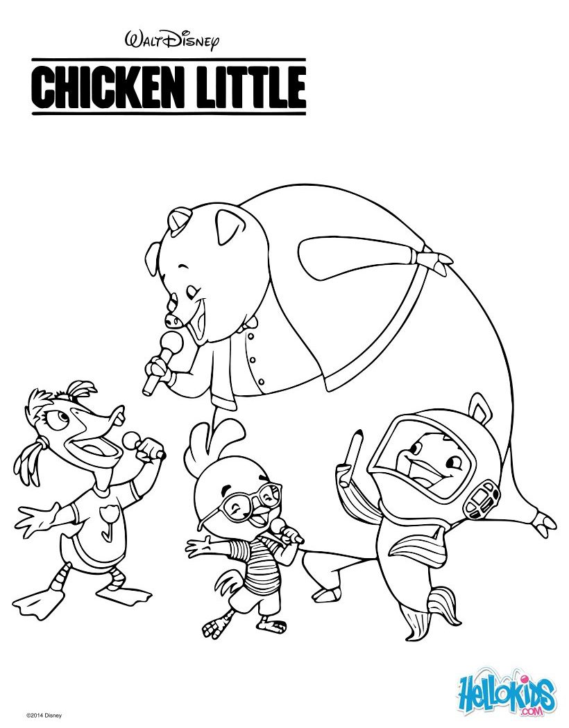820x1050 Chicken Littles Plan Is To Coloring Sheets Little General Free
