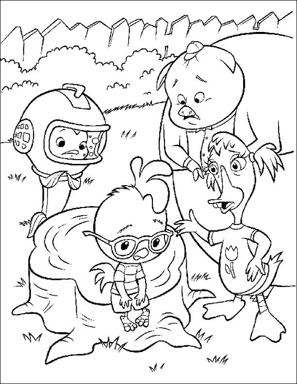 612x792 Friends Persuade Chicken Little Coloring Page