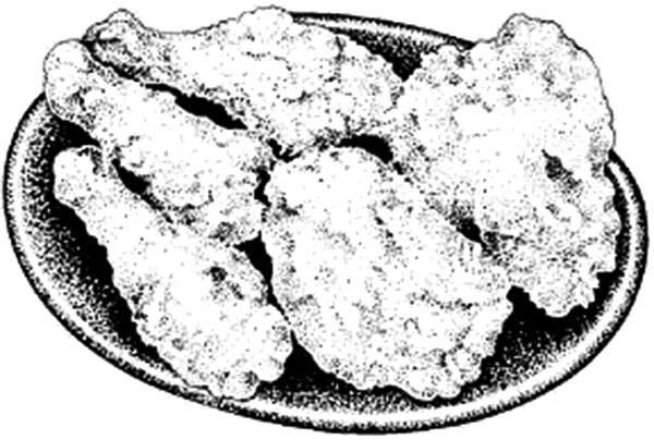 600x404 Fried Chicken On Plate Coloring Pages