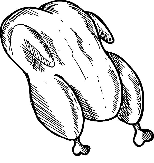 600x635 Sketch Of Fried Chicken Coloring Pages