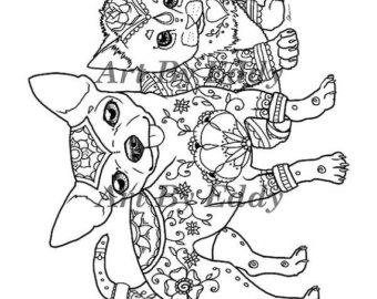 340x270 Chihuahua Coloring Etsy