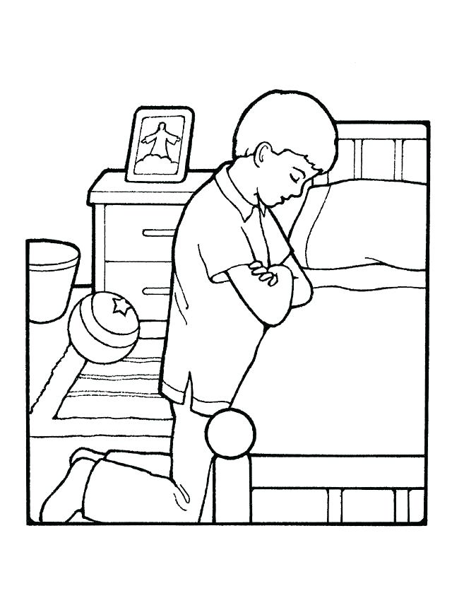 640x853 Child Praying Coloring Page Two Children Doing Lords Prayer