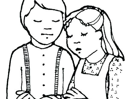 440x330 Children Praying Coloring Page Terrific Children Praying Coloring
