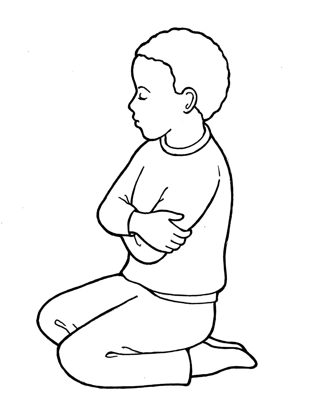 1200x1600 Fascinating Child Praying Coloring Page Lds Appealing Kneeling