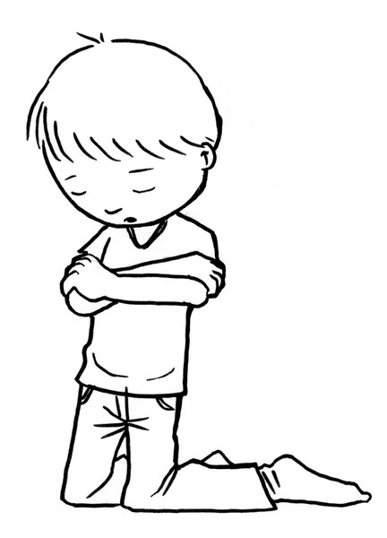 432x600 Boy And Girl Praying Coloring Page