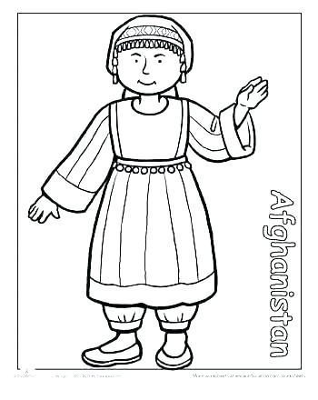 350x440 Different Coloring Pages Children Around The World Coloring Pages