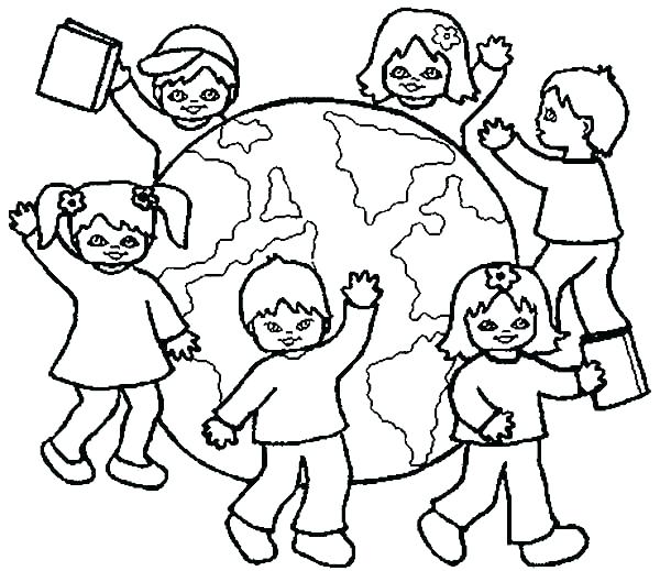 600x519 World Coloring Page Children Of The World Coloring Pages World