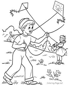 236x288 Kite Coloring Page