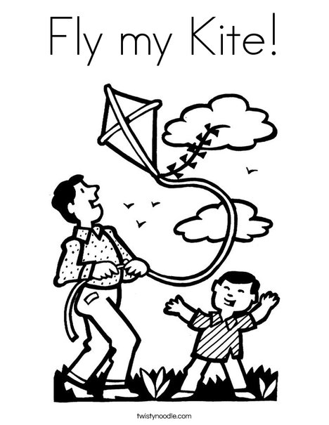 468x605 Fly My Kite Coloring Page
