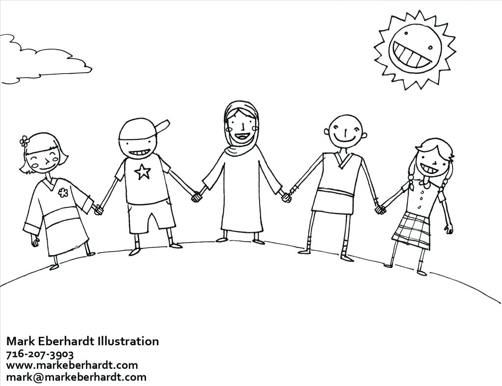 1023x787 Children Of The World Coloring Pages