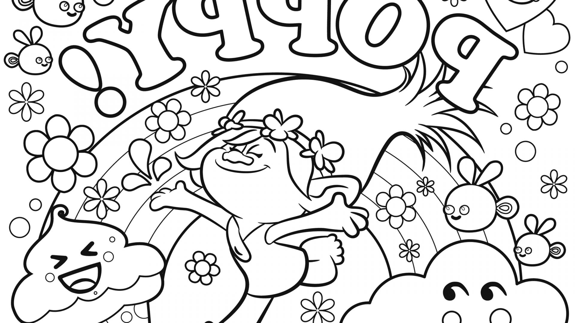 1920x1080 New Poppy Troll Printable Coloring Pages Running Dreamworks Trolls