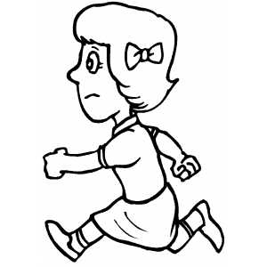300x300 Running Girl With Bow Coloring Sheet