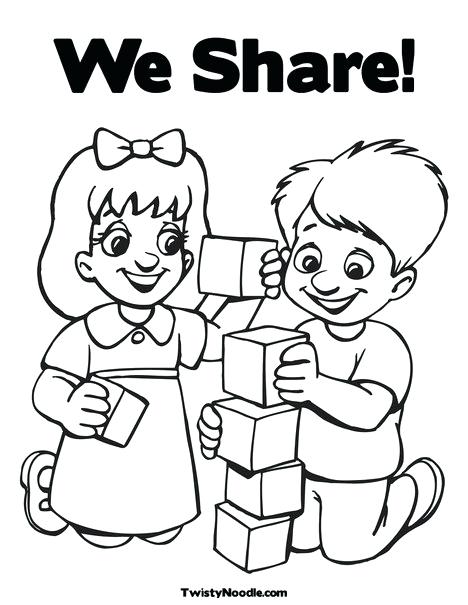Coloring Pages On Sharing With Others - boringpop.com