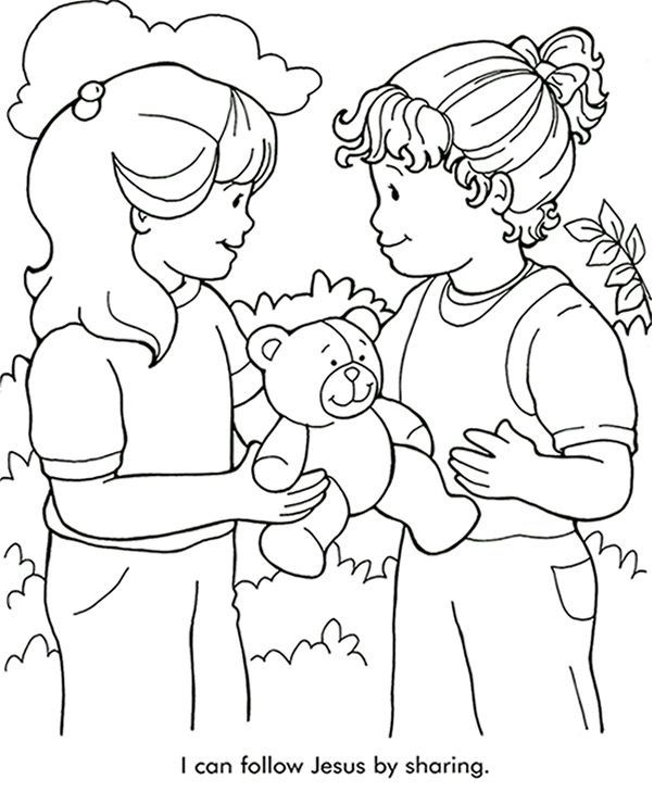 602x729 Sharing Coloring Page Sunday School Sunday School