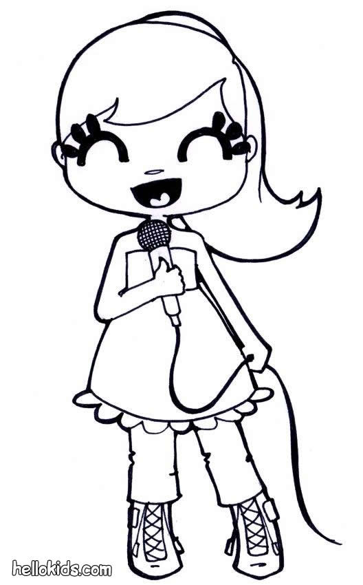 528x850 Child Singing Coloring Pages