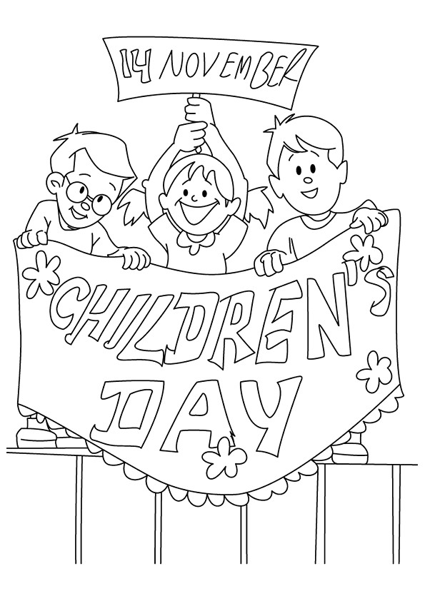 595x842 Happy Children's Day Coloring Page