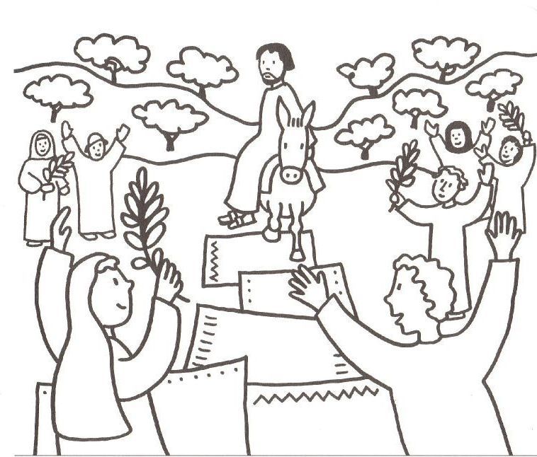 758x646 Palm Sunday Coloring Pages Palm Sunday Children
