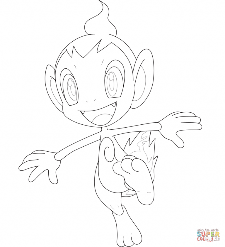 768x842 Chimchar Coloring Page Free Printable Pages Pokemon
