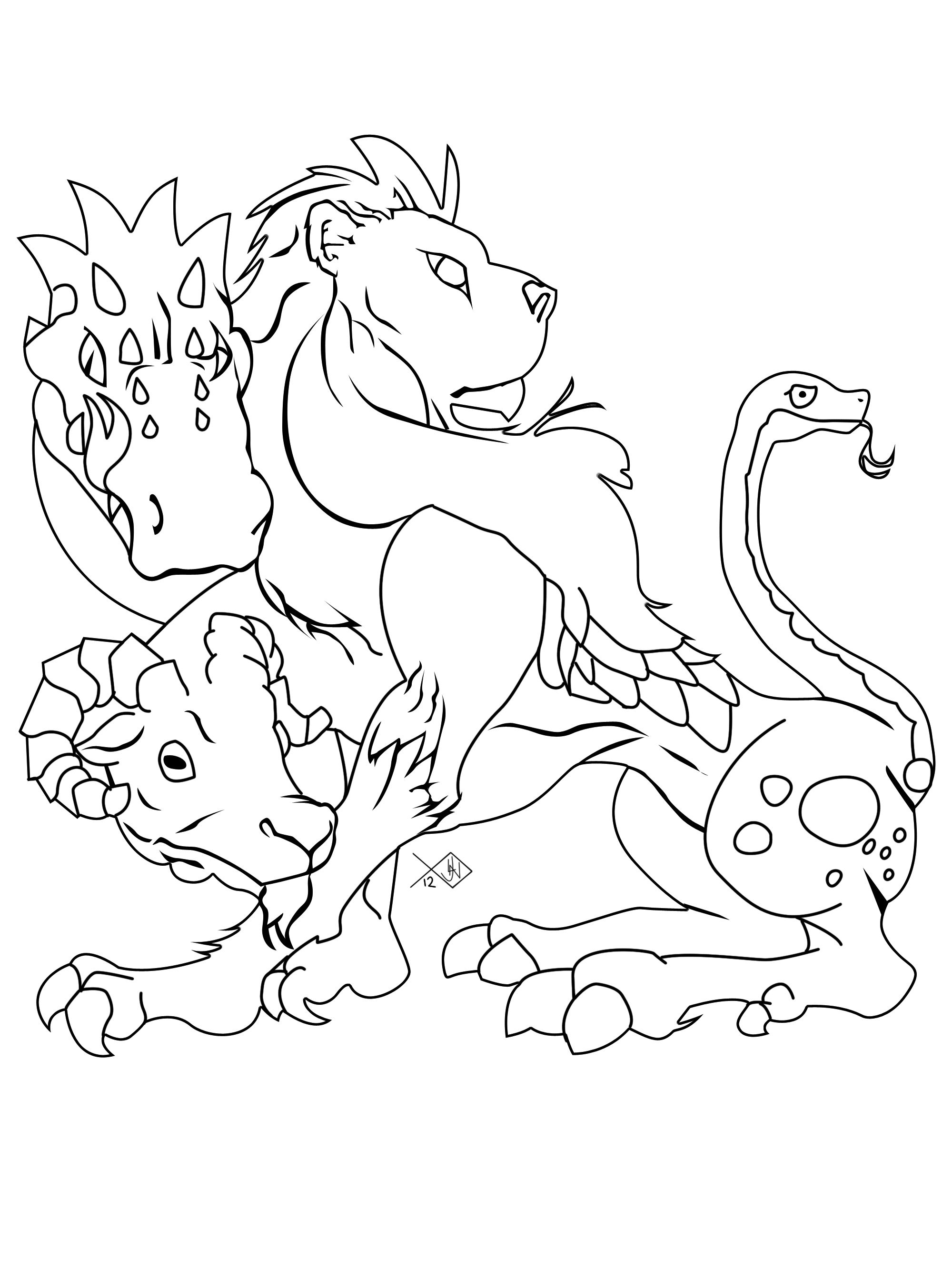 2000x2667 Drawing Of A Chimera A Monster From Greek Mythology Part Goat