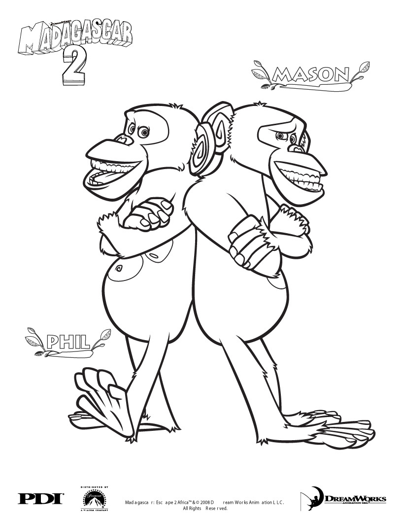 820x1061 Madagascar Chimpanzee Coloring Pages