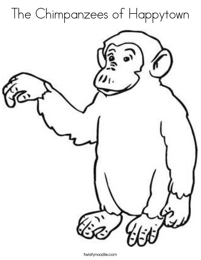 685x886 The Chimpanzees Of Happytown Coloring Page