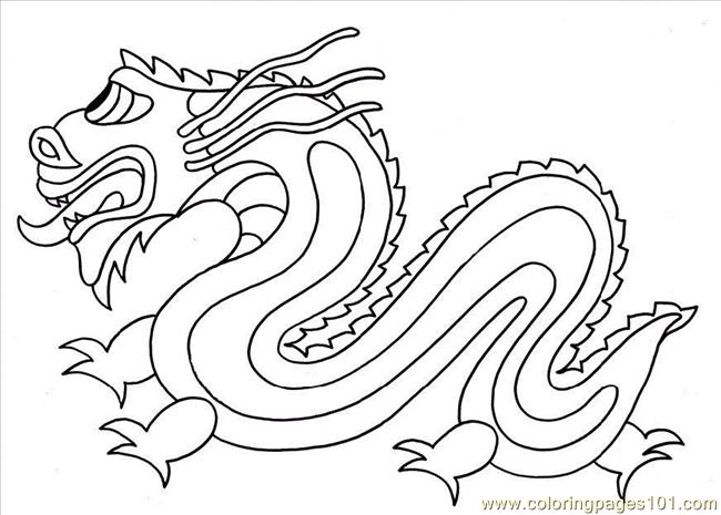 650x465 Photo Chinese Dragon Coloring Page