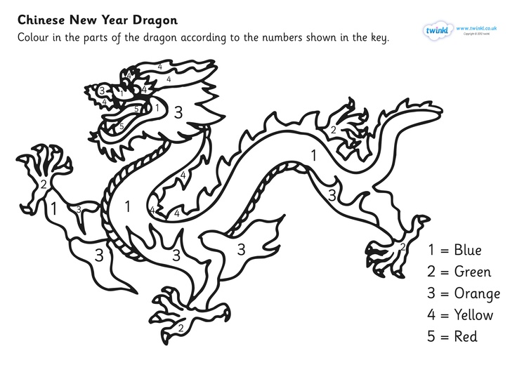 736x520 Chinese Dragon Pictures To Colour Chinese New Year Colouring