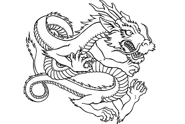 600x403 Chinese Dragon Printable Coloring Pages Chinese Dragon Coloring