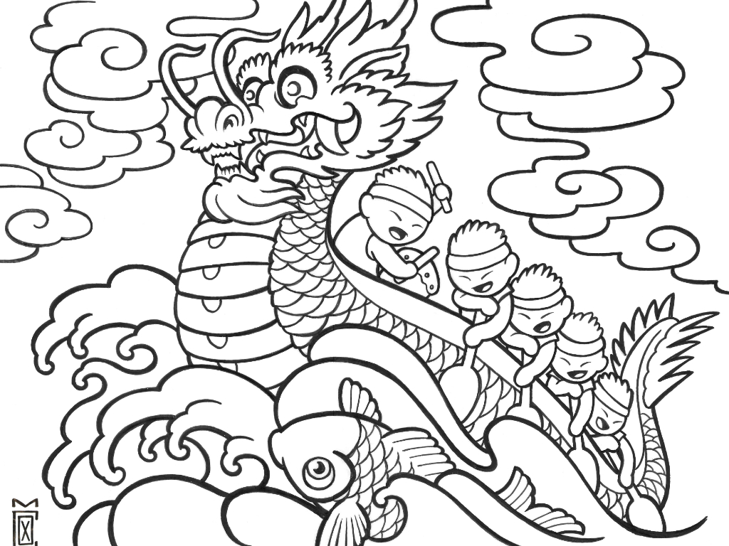 1024x768 Chinese Dragon Prints Coloring Pages Printable Princes
