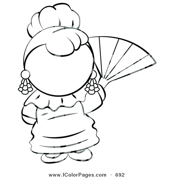 600x620 Fan Coloring Pages Chinese Fan Coloring Pages