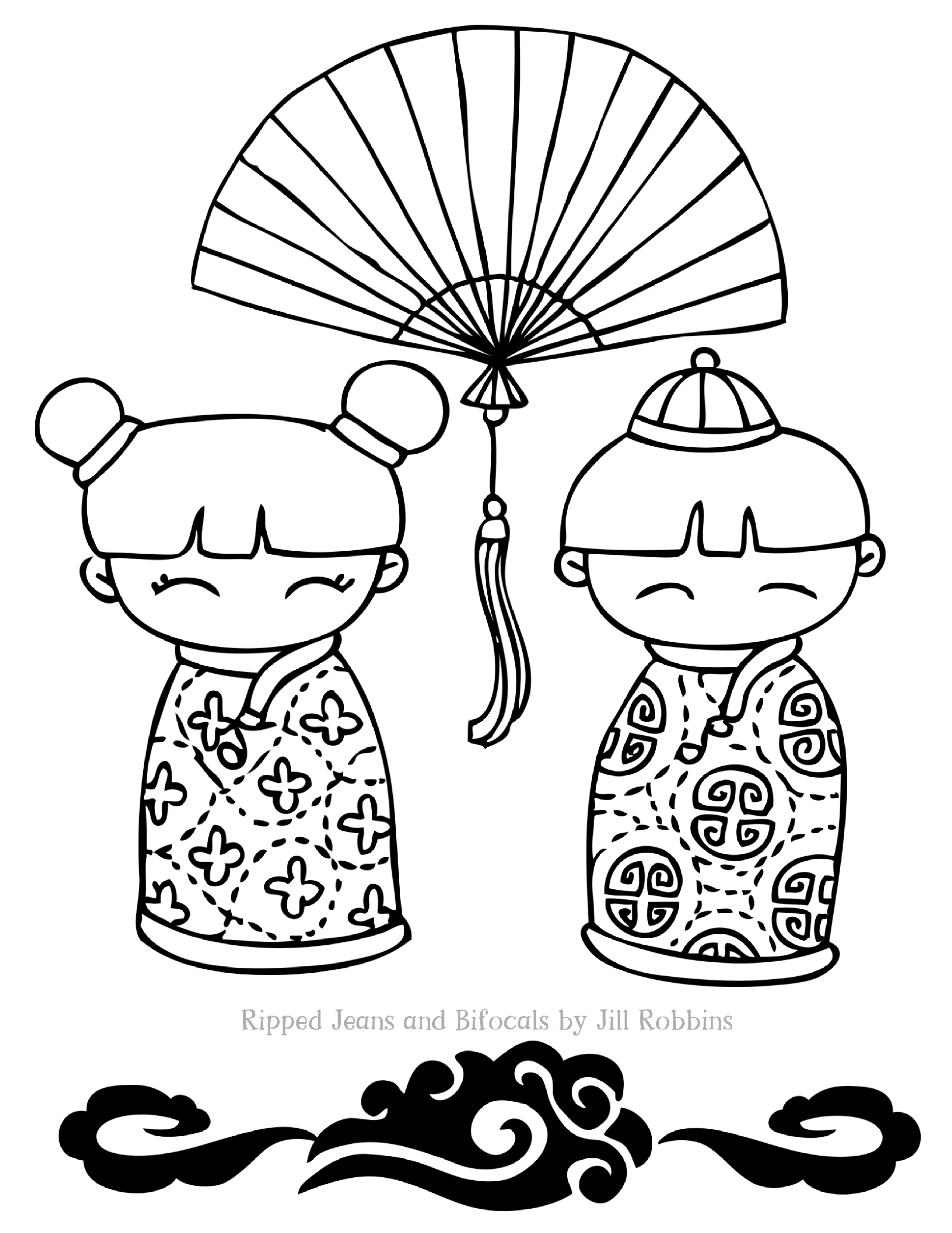 2550x3300 Chinese New Year Coloring Page
