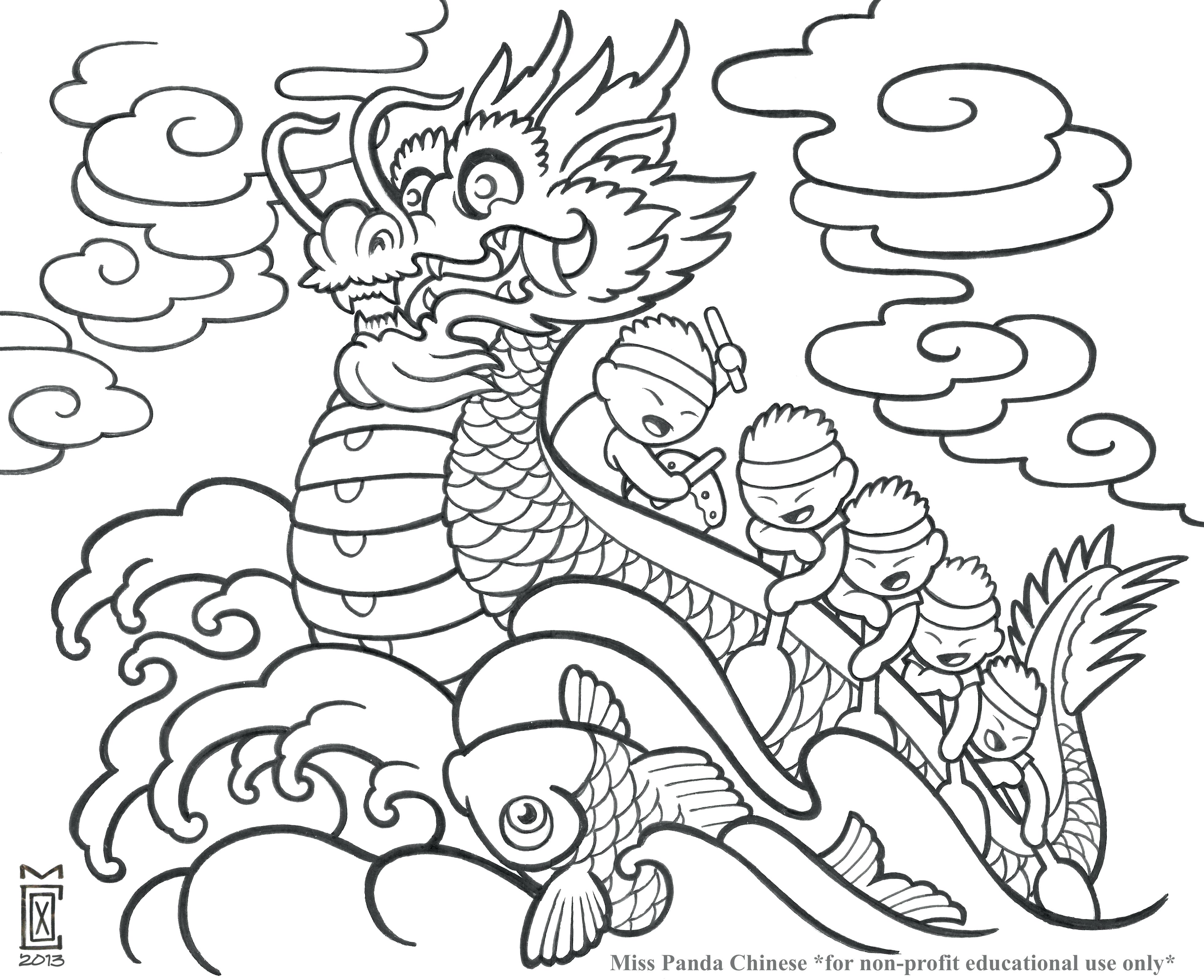 3932x3200 Chinese New Year In Symbols Coloring Page Pages For Kids Christmas