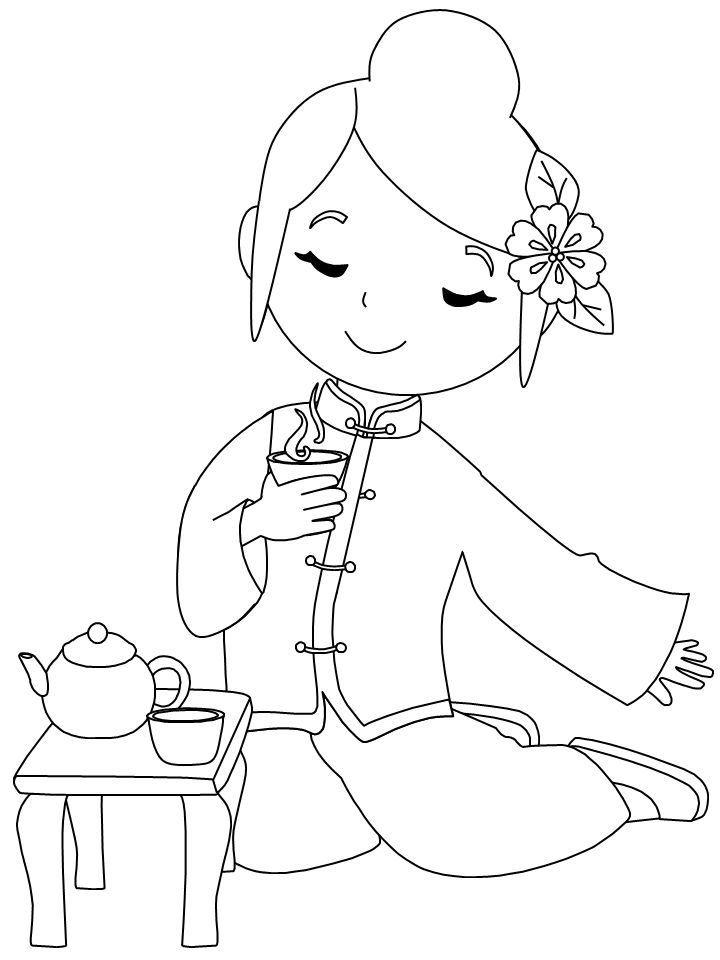 Chinese Girl Coloring Pages